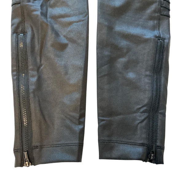 Athleta Delancey Gleam Moto Tight Women’s S Black Faux Leather Legging Ankle Zip - Picture 10 of 16